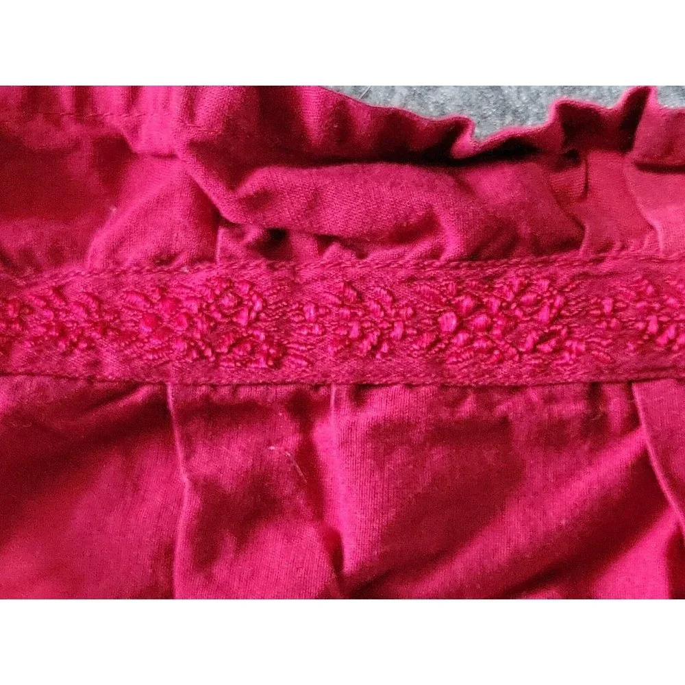 Candies Bedskirt Twin Christmas Red Embroidered Ribbon 15in Drop Vintage